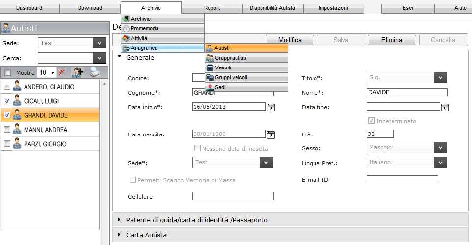 Basterà quindi selezionare entrambe le voci sopra citate e verificare le date selezionate per poi proseguire con il Recupero/Eliminazione definitiva dei dati dall'account di TIS-Web.