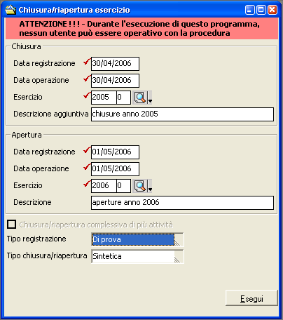 8. Lanciare il programma di