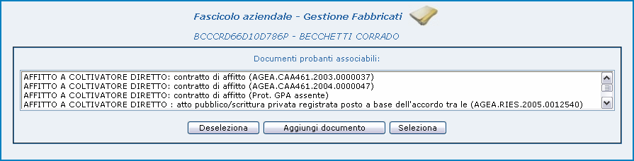 76-120 Dopo aver eseguito la validazione catastale, è necessario provvedere a giustificare, dal punto di vista documentale, la tipologia della conduzione ed, eventualmente, la tipologia del caso