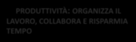 Caratteri distintivi La migliore piattaforma tecnologica di sempre PRODUTTIVITÀ: ORGANIZZA IL LAVORO, COLLABORA E RISPARMIA TEMPO USER EXPERIENCE: È COSÌ SEMPLICE, CHE TI SEMBRA DI USARLO DA SEMPRE