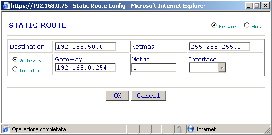 0/24 tramite il router 192.168.0.254 ecco che possiamo ruotare le richieste che arrivano a Zeroshell ( poiché default router ) sul router giusto.