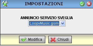 Il servizio sveglia è normalmente usato negli alberghi,può essere attivato e disattivato direttamente dal telefono della stanza,all'ora prestabilita della sveglia il telefono squillerà e il cliente