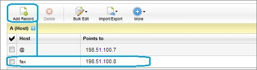 Passaggio 1: Configurazione del sottodominio fax Accedere al pannello di controllo del registrar e aprire la configurazione Inoltra sottodomini per creare un nuovo sottodominio fax.