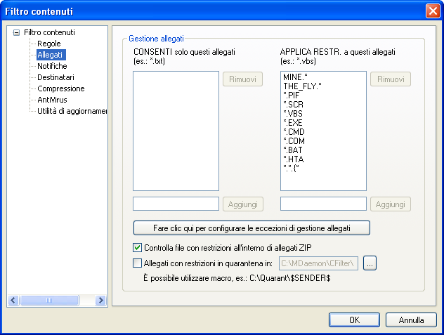 Menu Sicurezza 177 controllo, scegliere OK. 9. Fare clic su OK. 10. Proseguire con la creazione della regola.