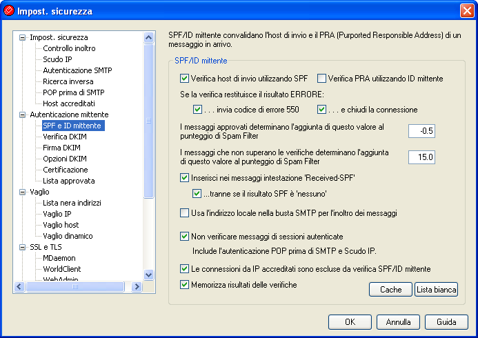 236 MDaemon Email Server Aggiungi Fare clic su questo pulsante per aggiungere il nuovo indirizzo IP all'elenco degli Indirizzi IP accreditati.