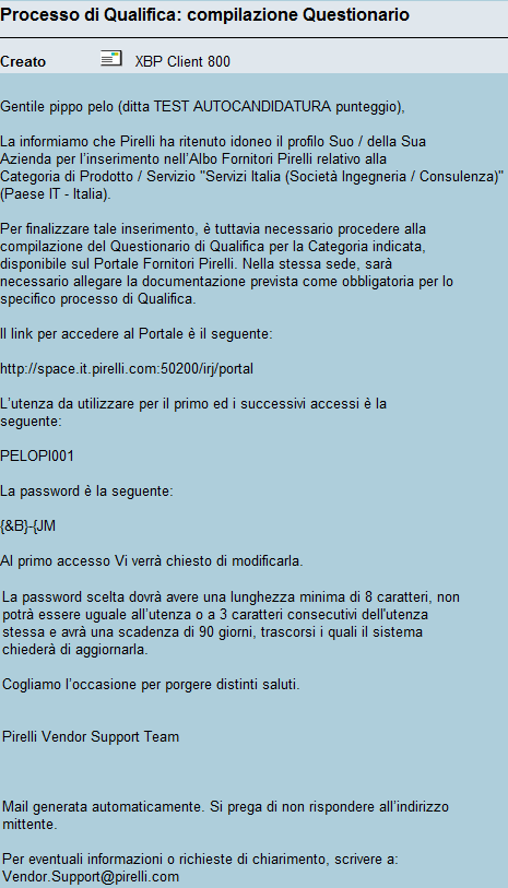 1. Avvio del processo di Qualifica (1/2) Nome Cog.