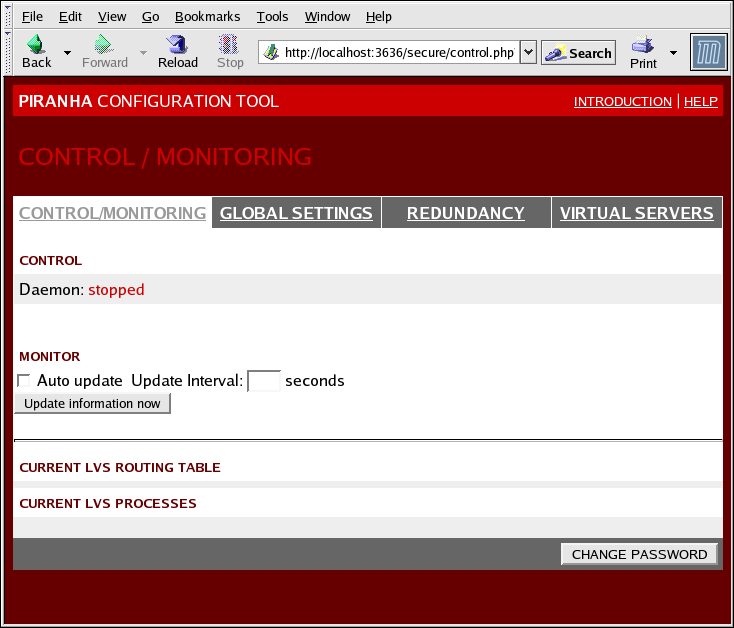 Capitolo 4. Configurazione dei router LVS con Piranha Configuration Tool Figura 4.2.