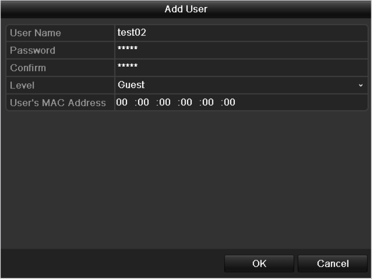 13.4 Gestione Account Utente Obiettivo: Di default il DVR è configurato con un solo account utente amministratore del DVR. L utente amministratore ha un nome utente admin e per password is 12345.