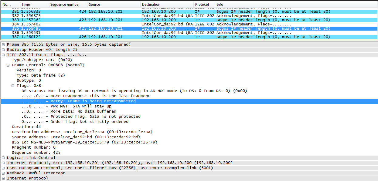 Infine si può evidenziare come venga utilizzato solamente un campo di indirizzo, il quale contiene l indirizzo RA (Receiver Address), che a sua volta è copiato dall Address2 del frame di dati