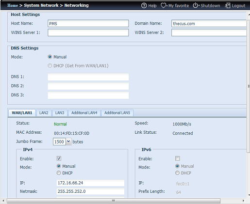 2 a unità: Nome Host: PMS (172.16.66.24) con volume RAID JBOD.