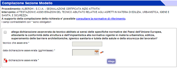 Per quanto attiene le attestazioni e le asseverazione tecniche richieste dalla normativa e dal sistema SCIA on line è obbligatorio che tali documentazioni siano sottoscritte da Professionista