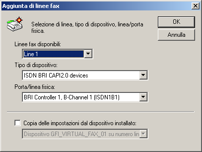 1. Selezionare GFI FaxMaker Configurazione> Linee/Strumenti > Proprietà e fare clic su Aggiungi. 2.