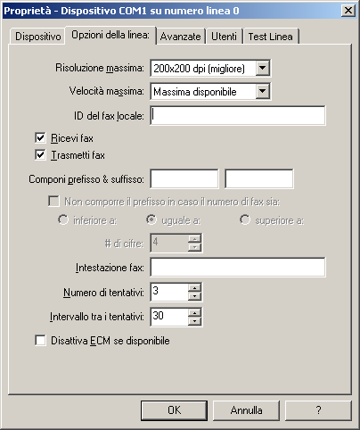 Schermata 42: Scheda delle opzioni di linea 5.