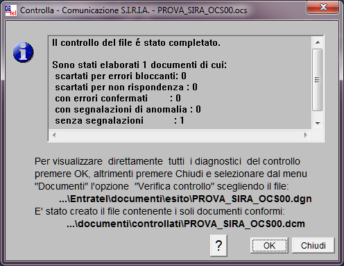 Al termine vi è proposto l esito del controllo con la possibilità di visualizzare il contenuto del diagnostico.