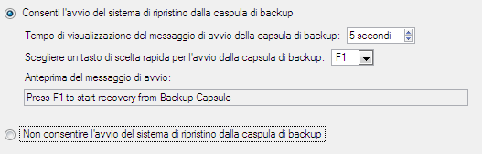 Scenari di backup 18 Creazione della capsula di backup 1. Fare clic sulla scheda Backup & Ripristino sul Pannello della barra multifunzione, quindi selezionare Gestisci capsula. 2.