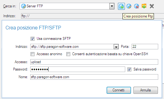 Vediamo pertanto come eseguire il backup di tutti i documenti di ufficio situati nella cartella Documenti su un server SFTP: 41 1. Attivare la visualizzazione delle caratteristiche Legacy. 2.