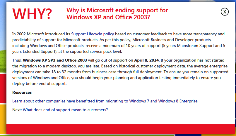 PERCHE MICROSOFT HA DECISO DI CONCLUDERE IL SUPPORTO A WINDOWS XP?