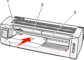 7 Spostare la guida carta sinistra in modo che la posizione di inizio stampa sia allineata al simbolo [A impresso sulla guida del margine.