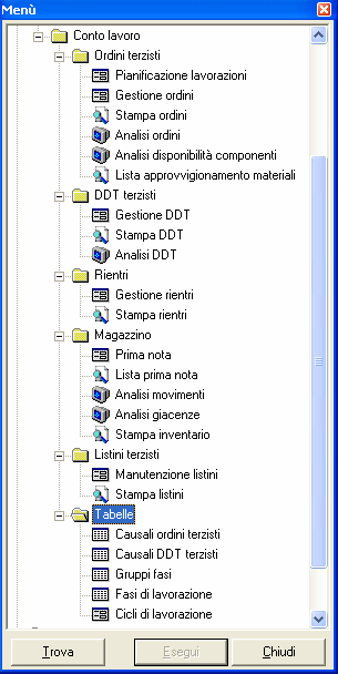 35 Rientro disposizioni Il programma chiude le disposizioni generando i movimenti di magazzino di carico composti e scarico dei componenti presenti nella disposizione.