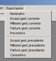 9. Esportazioni Esportazioni (opzionale) Tutte le esportazioni creano dei files in formato.xls.