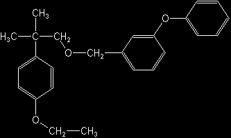 1.7. ETOFENPROX (Nome chimico IUPAC: 2-(4-etossifenil)-2-metil propil-3-fenossibenzil etere; Fomula molecolare C25H28O3; assa molare: 376,5 g*mol -1 ) Figura 30: Formula di struttura di Etofenprox L