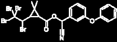Tralometrina (Tralomethrin; Nome IUPAC: (S)-α-cyano-3-phenoxybenzyl (1R,3S)-2,2- dimethyl-3-[(rs)-1,2,2,2-tetrabromoethyl]cyclopropanecarboxylate; C22H19Br4NO3; assa molare: 665.0 g*mol -1 ).