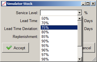 Stock Planning What if Analisys 1 0,9 0,8 0,7 0,6 0,5 0,4 0,3 0,2 0,1 0 Stock Level 1 2 3 4 5 6 7 8 9 10 Service Level Lead