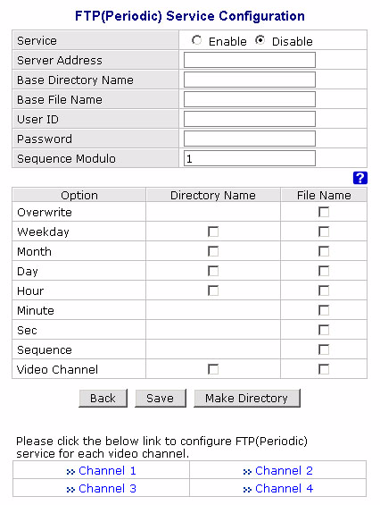 MANUALE UTENTE - FW-3450 Base Directory Name Percorso del file del server nel quale sarà salvata l immagine. Il nome della directory può essere assegnato nella directory root o Home del server.