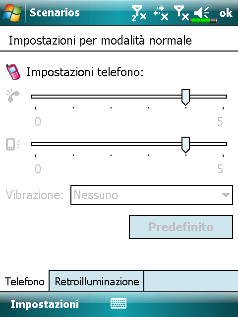 Scenari Toccare, Programmi, Phone, e Contesti. ❶ ❶Selezionare una modalità applicabile. ❷Tasto Dettaglio: impostare le opzioni corrispondenti, quali volume, retroilluminazione, ecc.