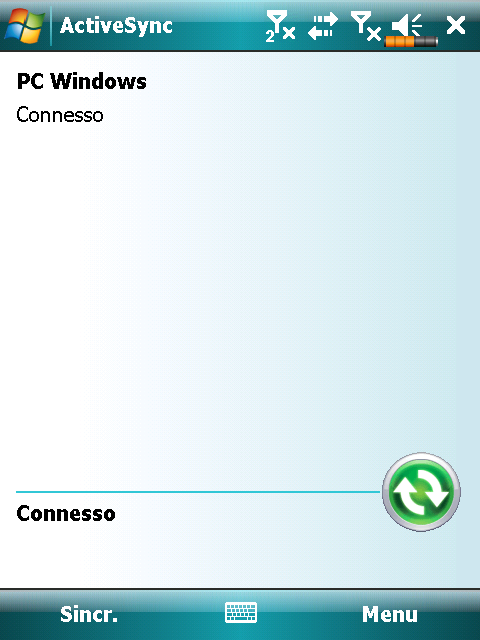 Strumento di sincronizzazione del Pocket PC Una volta eseguito l installazione di ActiveSync e completato il primo processo di sincronizzazione, è possibile avviare la sincronizzazione dal Pocket PC.