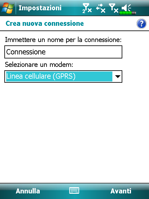 Impostare la connessione GPRS Per collegarsi ad Internet o per usare i servizi MMS, assicurarsi di avere installato una scheda SIM nell'alloggio SIM1 e di avere attivato Phone1 (Telefono 1).