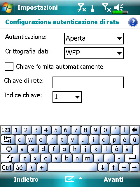 Selezionare il nome della rete correntemente disponibile per entrare nella schermata di configurazione dell autorizzazione WLAN. 7.