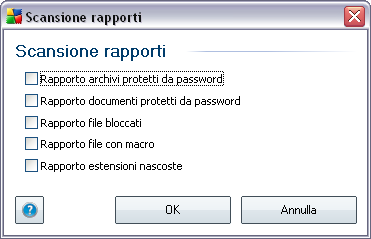 possibile diminuire l'utilizzo delle risorse di sistema aumentando la durata della scansione. Imposta rapporti di scansione aggiuntivi.