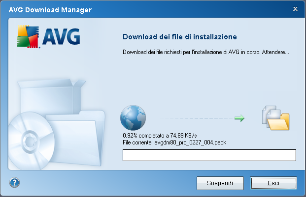 adatto alle specifiche esigenze: Versione completa: ossia AVG Anti-Virus, AVG Anti-Virus plus Firewall o AVG Internet Security Versione Trial: fornisce la possibilità di utilizzare tutte le funzioni