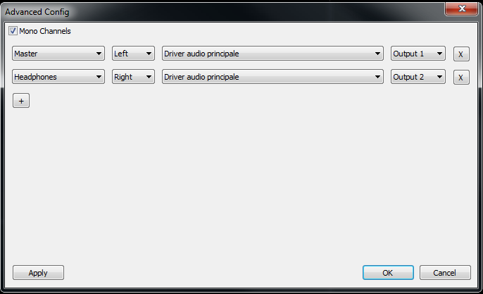 CONFIGURAZIONE AVANZATA Con VirtualDJ è possibile ottenere configurazioni audio avanzate. (Si consiglia l utilizzo della configurazione rapida quando possibile).