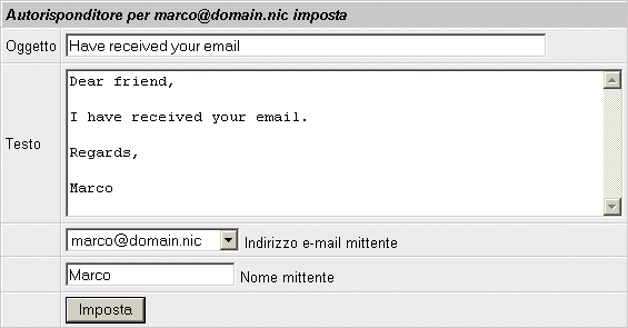 dell utente. Se l indirizzo *@domain.tld non fosse impostato, l e-mail spedita a xyz@domain.tld sarebbe ignorata e quindi non verrebbe ricevuta.