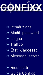 2 Settori della piattaforma web La piattaforma web Confixx si suddivide in quattro settori principali, raggiungibili cliccando su uno dei link