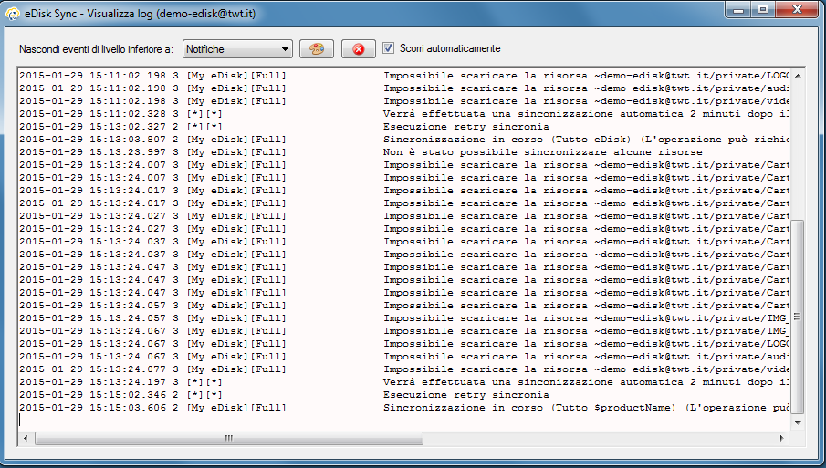 2.3.6 Log L applicazione scrive in appositi file di log una serie di informazioni utili al supporto tecnico per analizzare i problemi riscontrati dagli utenti, o per notificare agli utenti medesimi