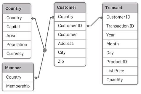 7 Introduzione alla modellazione dati Le tabelle definite nello script di Qlik Sense sono denominate tabelle logiche.