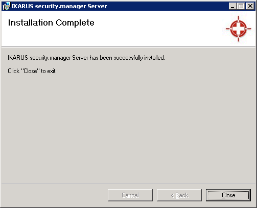 4.1.11 Installazione completata Congratulazioni. IKARUS security.manager Server è stato installato con successo.