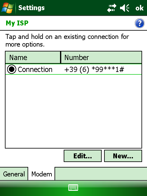 Inserire il nome della connessione (possibilmente contenente il nome dell operatore telefonico utilizzato) Selezionare Cinterion_HC25 come modem (modem integrato) Lasciare vuoti i campi User Name e