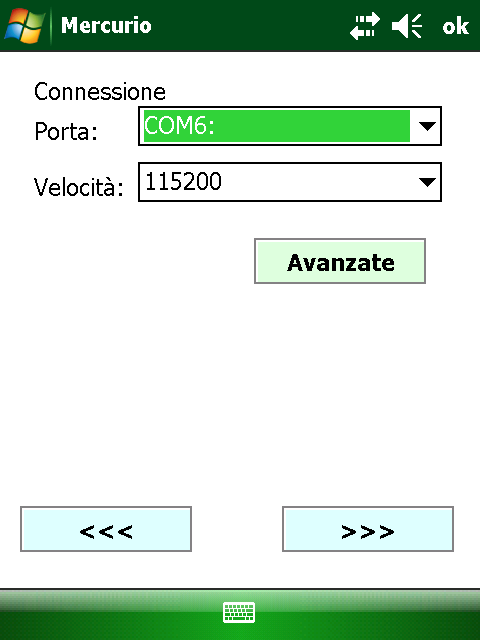 Creazione di un nuovo profilo Selezionare Ricevitore GPS Premere Selezionare la marca e il modello del ricevitore utilizzato Premere Selezionare