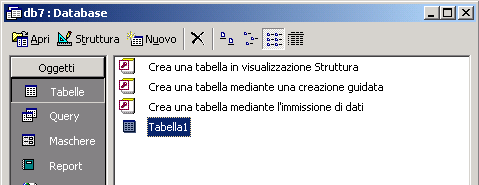 Creare una tabella (continua) La tabelle