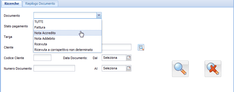 Fatturazione 123 utilizzando il menù a tendina potete indicare