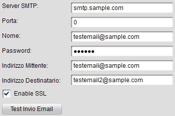 Immettere il corretto SMTP del server di posta elettronica e cliccare su per verificare se il messaggio di testo può essere inviato con successo