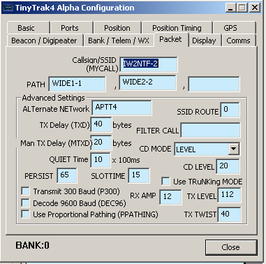 Per configurare il vostro Tiny, dovete innanzitutto avviare il SW scaricato. Andare su COMMS, selezionare la Vs.