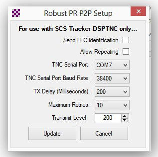 La finestra a lato appare soltanto se RMS individua un SCS Tracker DSP TNC.