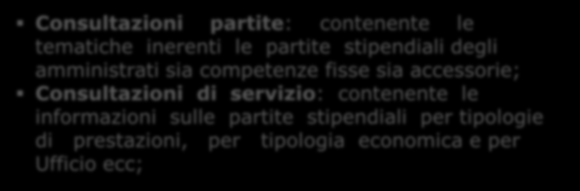 Gestione stipendio Ruolo: NEC Accesso Click to funzionalità edit Master di title Consultazione style Menu variabile nelle sue componenti in base al ruolo dell utente connesso Consultazioni partite: