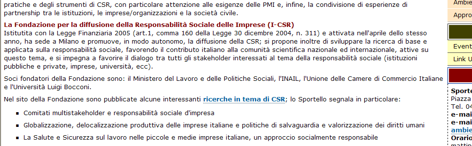 Dove è possibile reperire i Bilanci sociali aziendali delle 10 imprese partecipanti 1.