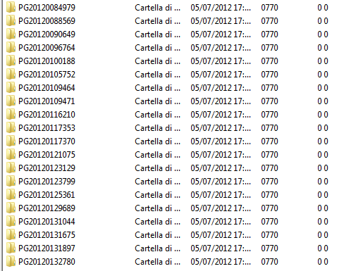 All interno della cartella ECM saranno mostrate tutte le sottocartelle ognuna